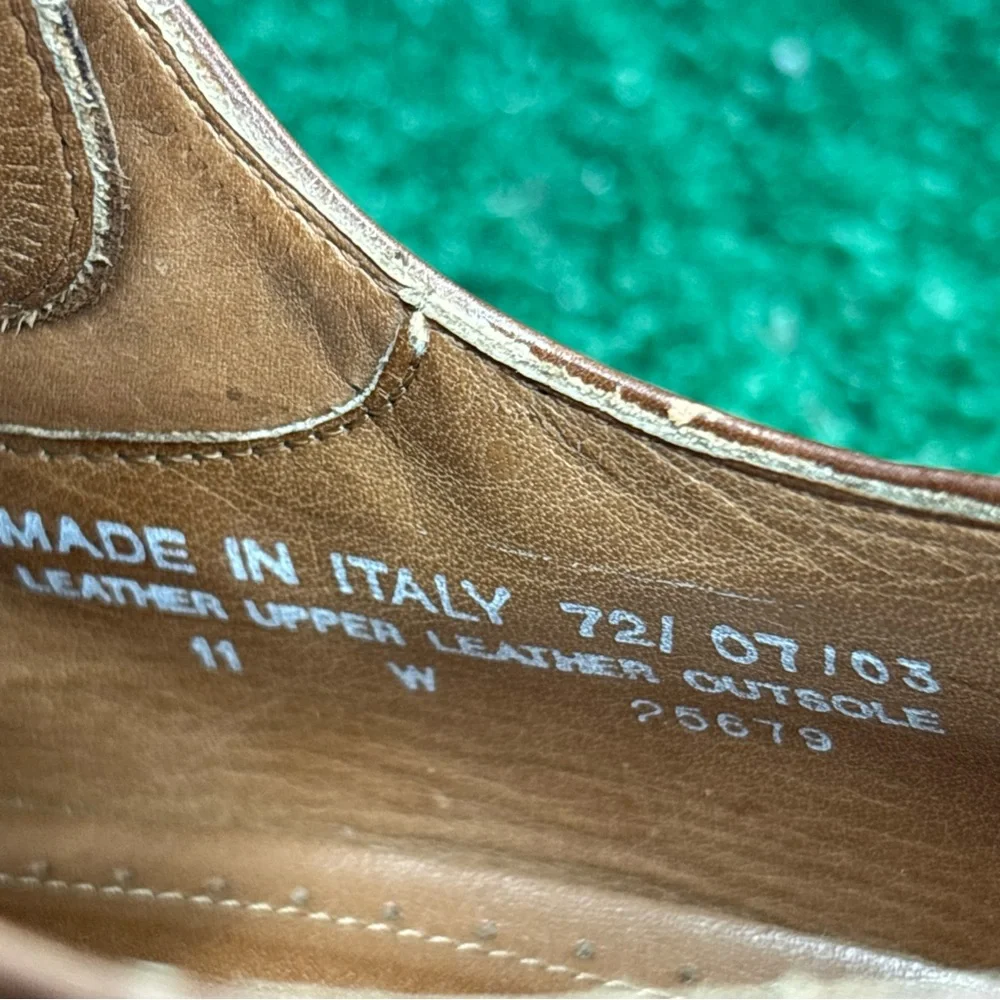 Vintage Bostonian Italy Oxfords Dress Shoes Size 11 Wide Brown Leather‎